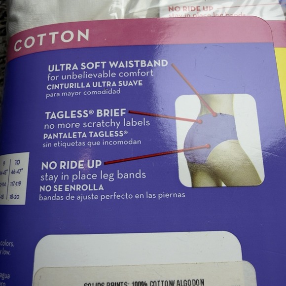 Hanes Womens PB40WH Cotton Briefs 12 Pack Size 7 Cool Comfort High Rise Tagless - Picture 8 of 8